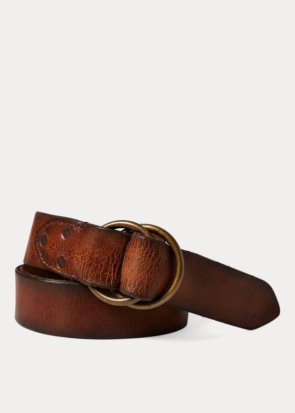 Men's Ralph Lauren Distressed Leather Belt | 074915NBT